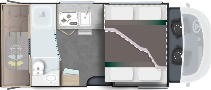 Grundriss Nacht Challenger Teilintegriert 260 Ultimate Edition