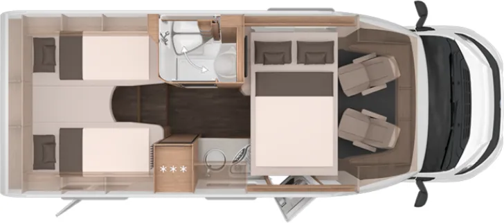 Grundriss Nacht Knaus L!VE WAVE 650 MEG Black Selection Live Wave