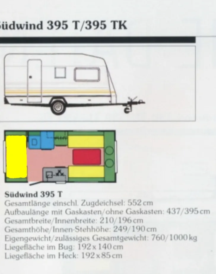 Grundriss Tag Knaus Südwind