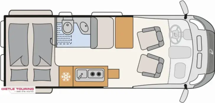 Grundriss Tag Dethleffs Globetrail Advantage 590 DC Ford AHK