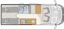 Grundriss Tag Dethleffs Globetrail 640 ES Fiat Combi 6 Diesel