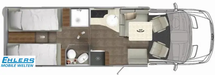 Grundriss Tag Eura Mobil Contura CT 766 EB Verfügbar ab 05/2026/170PS/Autom/Luminary-Plus-Paket/Backofen/Lederausstattung