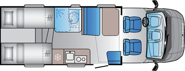 Grundriss Tag Sun Living S 70SL FordTransit35Heavy|Combi6E|Xenon|Automat