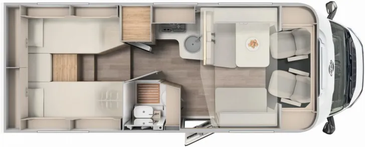 Grundriss Tag Carado T 448 Solar, Navi, RFK; Fahrradträger