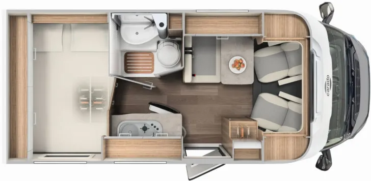Grundriss Tag Carado pro V 132 Solar, Navi, Markise, TV, Sat