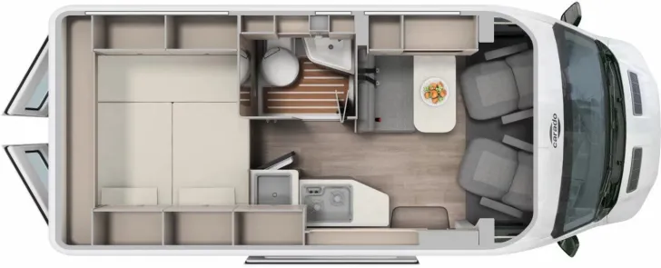 Grundriss Tag Carado Edition24 CV Ford 590 4x4 Solar, Dieselh., Navi