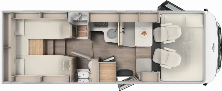 Grundriss Tag Carado I 447 LTE Router, TV, Automatik,