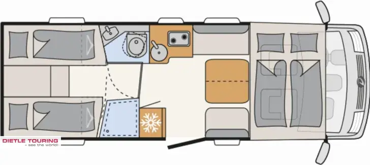 Grundriss Tag Dethleffs Trend I 7057 EBL