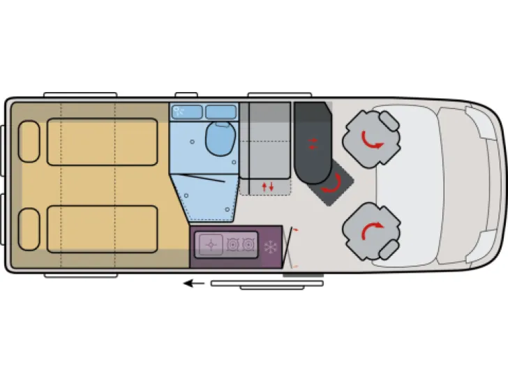 Grundriss Tag VanTourer 600 L GO! Sondermodell Go 2026