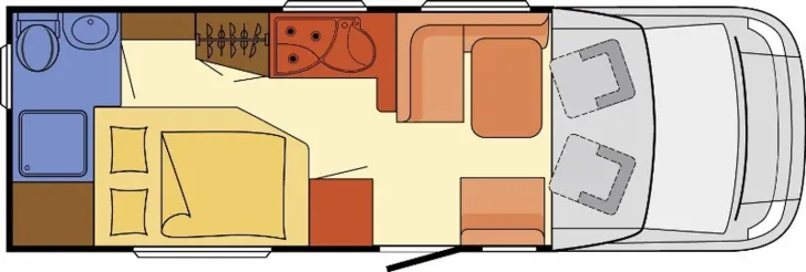 Grundriss Tag Dethleffs Esprit T 7090 SAT; TFT; Solar; Wechselrichter