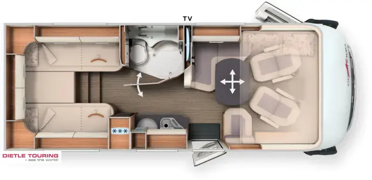 Grundriss Tag Carthago c-tourer I 143 LE 32" Smart TV, autom. SAT