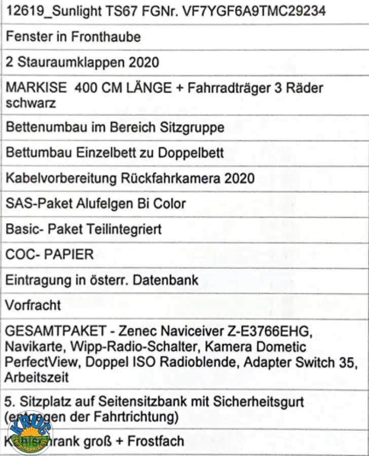 Fahrzeugbild Sunlight T 67S 5 Sitzplätze mit Gurt #18