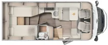 Grundriss Tag Carado T 338 pro+ Automatik/Safety Paket/Hubbett