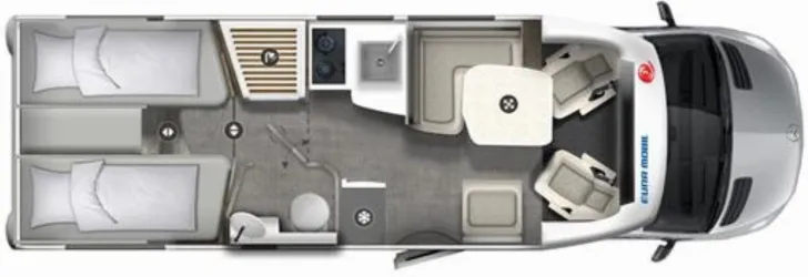 Grundriss Tag Eura Mobil Profila T PT 726 EB Gold Level - Hubstütze u.v.m