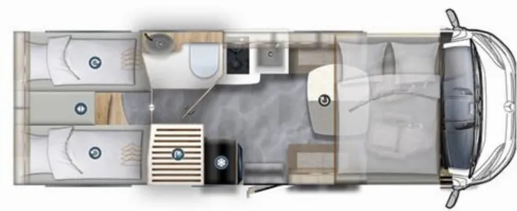 Grundriss Tag Eura Mobil Integra Line GT IL 726 EF Keine Hubbett - Sofort