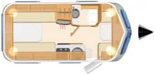 Grundriss Tag Hymer Eriba Touring Troll 540 GT gepflegt!