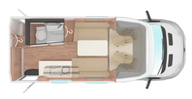 Grundriss Tag Weinsberg X-CURSION CUV 500 LT EDITION [PEPPER] TV-Paket (LTE/WLAN), SlideBett