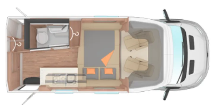 Grundriss Nacht Weinsberg X-CURSION CUV 500 LT EDITION [PEPPER] TV-Paket (LTE/WLAN), SlideBett
