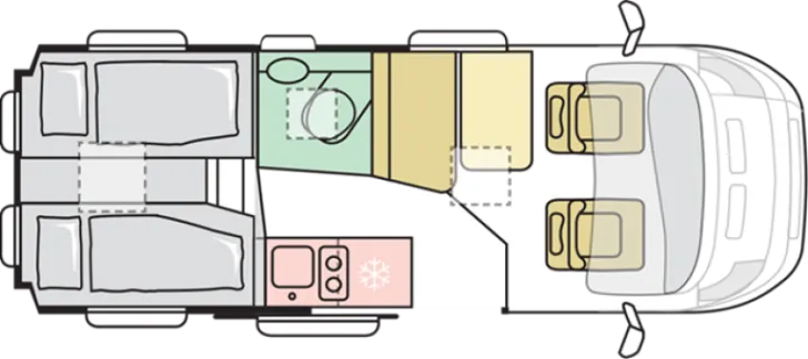 Grundriss Nacht Adria Twin Twin 600 SLB - Verfügbar auf Anfrage