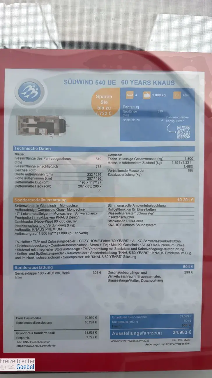 Fahrzeugbild Knaus Südwind 540 UE 60 YEARS #18