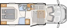 Grundriss Tag Dethleffs Just Camp Active T 7052 DBL incl. Navi RV-Kamera