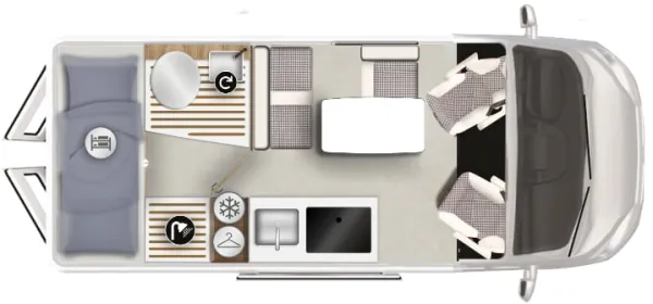 Tagesgrundriss Karmann Mobil Davis 595 Trendstyle