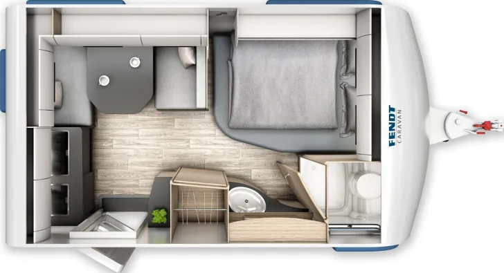 Grundriss Tag Fendt Apero Activ 390 FH 45L Tank, TV-Halter, 1700Kg