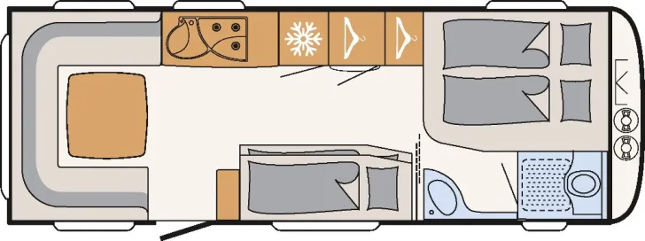 Grundriss Tag Dethleffs Nomad 670 FKR
