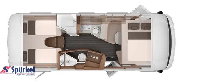 Grundriss Nacht Knaus Sun I 700 LEG *180*Automatik*5-Pakete*Klima*