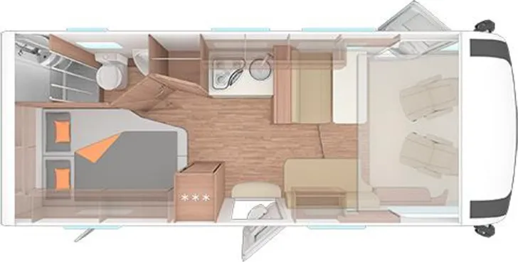 Grundriss Tag Weinsberg CaraCore 650 MF aus Vermietflotte