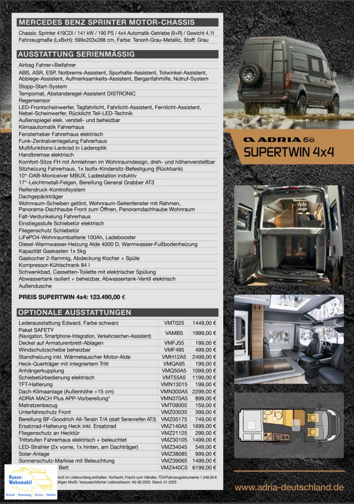 Fahrzeugbild Adria SUPERTWIN 4x4 600 SPB Sprinter #37