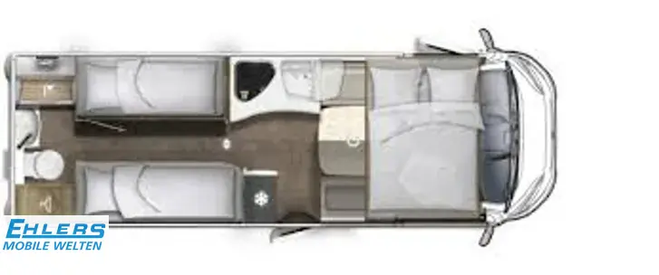 Grundriss Tag Eura Mobil Integra Line 730 EF 160PS/Autom/Backofen/SAT/TV/Fahrradträger