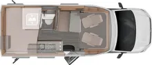 Grundriss Tag Knaus Tourer Van 500 MQ Hubbett; Dieselheizung
