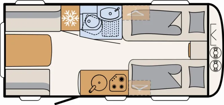 Grundriss Tag Dethleffs Nomad 460 EL *KLEIN-LEICHT-PREMIUM*