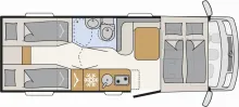 Grundriss Tag Dethleffs Globebus Active I 6 *WINTER-FAMILIEN-REISEMOBIL*