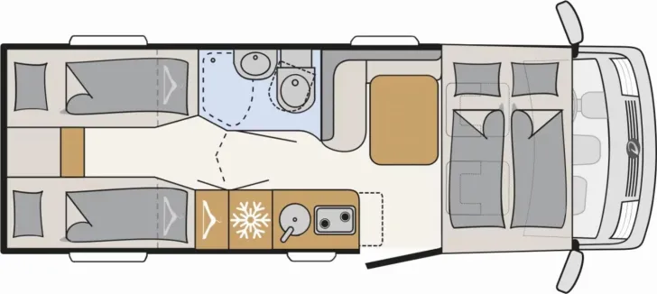 Grundriss Tag Dethleffs Globebus Active I 6 *WINTER-FAMILIEN-REISEMOBIL*