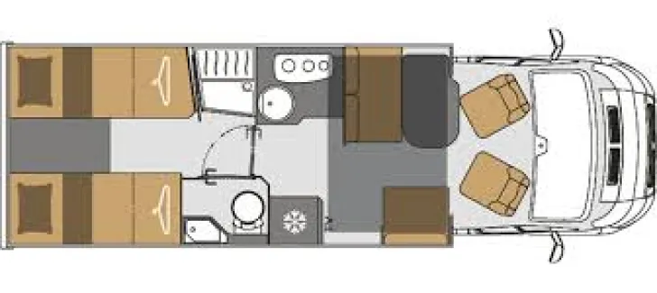 Grundriss Tag Mooveo TEI 74EB(H) wenig gelaufen + Auf