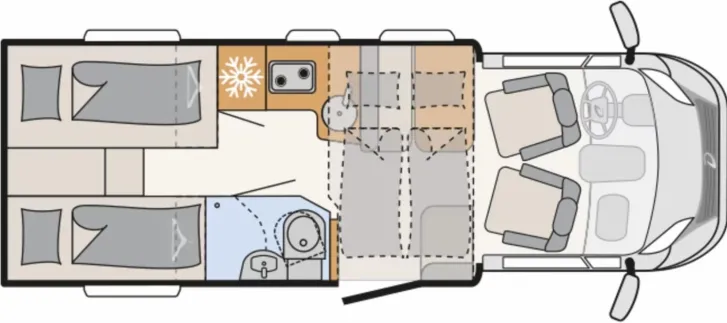 Grundriss Tag Dethleffs Trend T 6817 EB // UVP: 98.064 