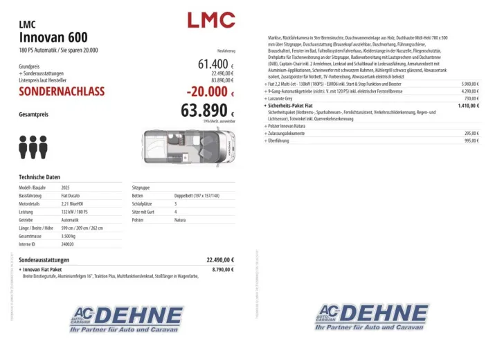 Fahrzeugbild LMC Innovan 600 180 PS Automatik / Sie sparen 23.900 #3
