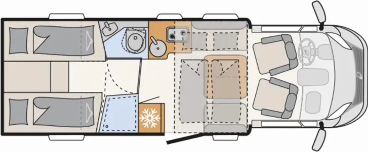 Grundriss Tag Dethleffs Trend Active T 7057 EBL