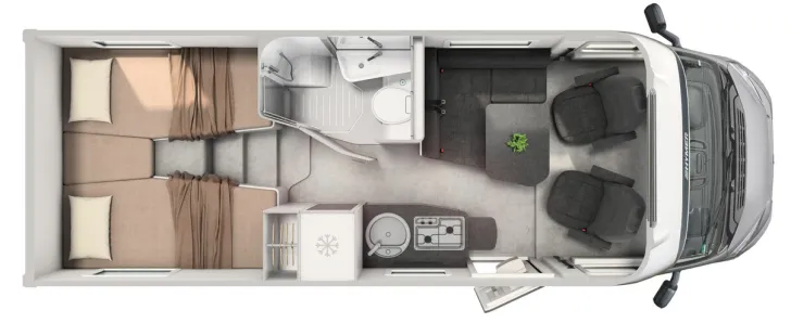 Grundriss Tag Hymer Exsis-t 580 Pure Sat, Navi, Automatik, ab April