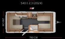 Grundriss Nacht Tabbert Da Vinci 540 E 2,3