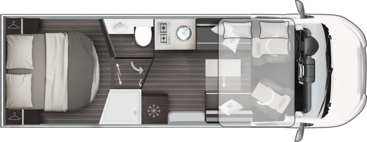 Grundriss Tag Roller Team Zefiro 267 Integral 180PS 400W Solar 2xLithium