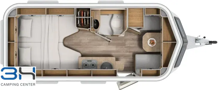 Grundriss Tag Hymer Eriba Eriba Touring 642 -10.379 mit Schlafdach