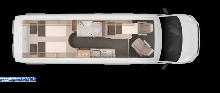 Grundriss Nacht Knaus BoxDrive 680 ME Assistenzsysteme