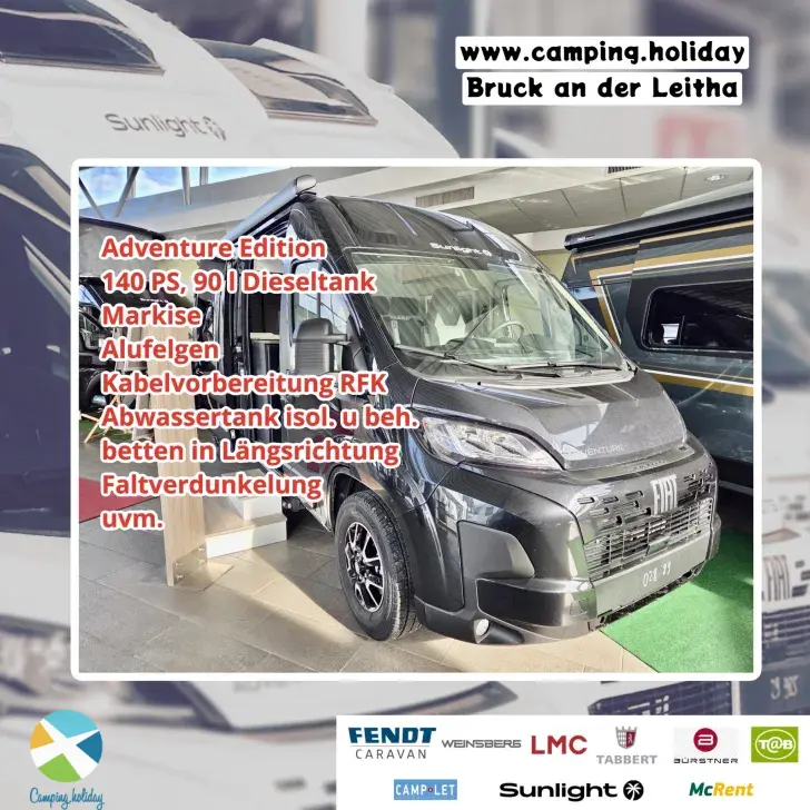 Frontal Vorne Sunlight Camper Van CLIFF 640 Adventure Edition