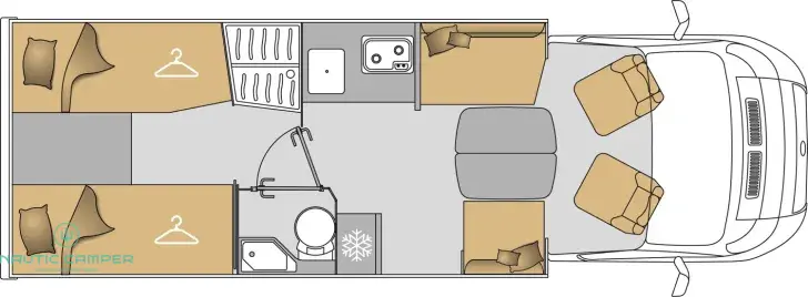 Grundriss Tag Mooveo Tei 72EBF Kompr. Kühlschr. I Diesel Heizung