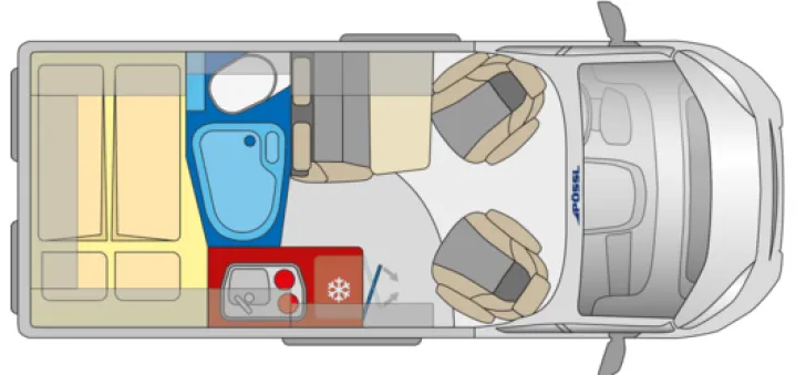 Grundriss Tag Pössl D-Line RoadCamp R ----> jetzt € 15.448,- sparen!