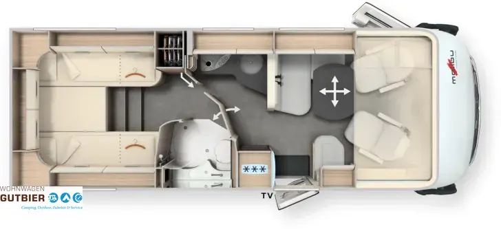 Grundriss Tag Malibu I 460 LE Liste:  134.370