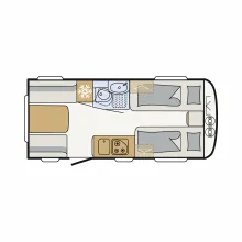Grundriss Tag Dethleffs Nomad 460 EL neuwertig